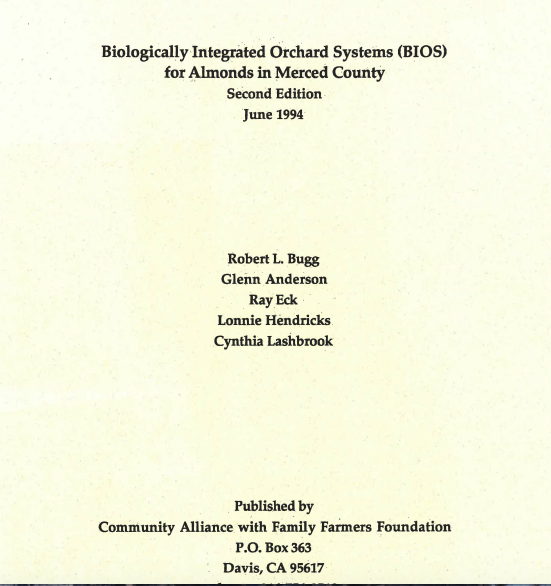 Biologically Integrated Orchard Systems (BIOS) for Almonds guide